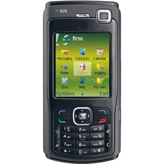 (Pre-Owned, Fair) Nokia N70 Symbian Mobile Phone With 2MP Camera (Music Edition) (60 Days Warranty) + Nokia Earphones (Display has faded due to age)