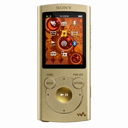 (Pre-Owned, Good) Sony Walkman NWZ-S764 8GB Media Player With Bluetooth (Gold) (FM Radio) (120 Days Warranty) + Sennheiser In Ear Earphones