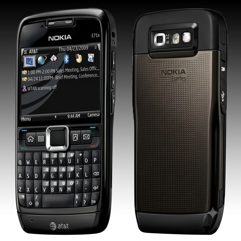 (Open Box Condition) Nokia E71, 3.2MP Camera, QWERTY Keyboard (Black) (FM Radio) (120 Days Warranty)