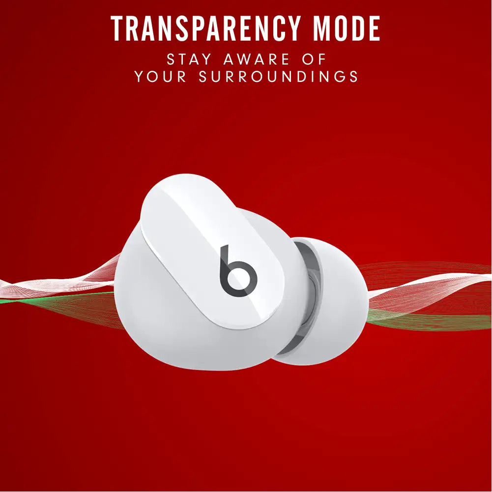 (Open Box) Beats Studio Buds Bluetooth Truly Wireless Active Noise Cancelling (ANC) in Ear Earbuds with Mic (Black, Red) (60 Days Warranty)