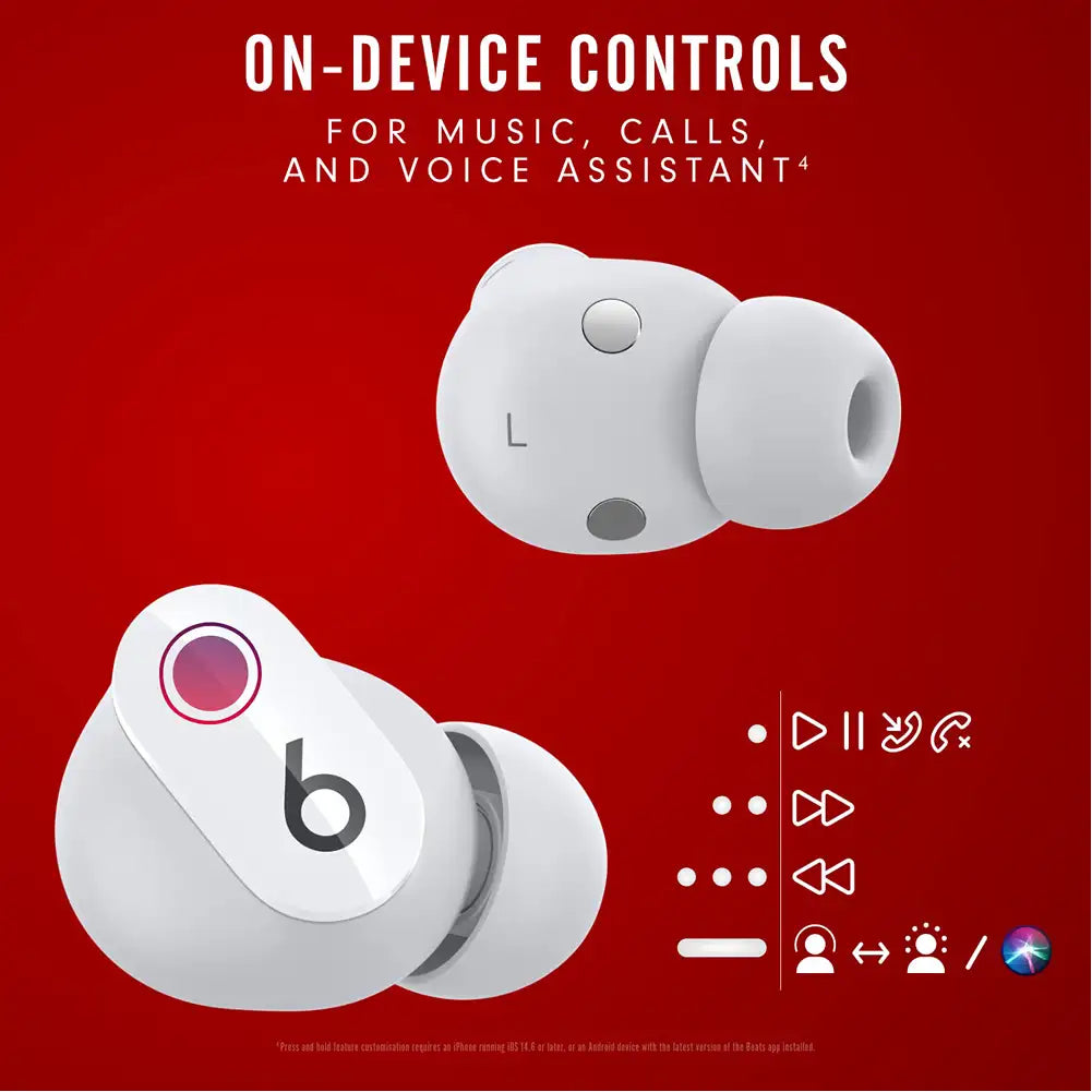 (Open Box) Beats Studio Buds Bluetooth Truly Wireless Active Noise Cancelling (ANC) in Ear Earbuds with Mic (Black, Red) (60 Days Warranty)
