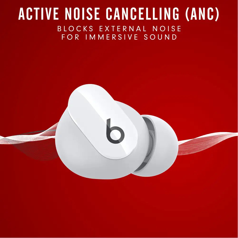 (Open Box) Beats Studio Buds Bluetooth Truly Wireless Active Noise Cancelling (ANC) in Ear Earbuds with Mic (Black, Red) (60 Days Warranty)