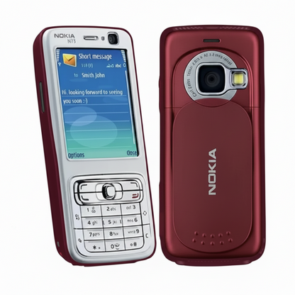 (Pre-Owned, Good) Nokia N73 Symbian Mobile Phone With 3.2 MP Carl Zeiss Camera, Stereo Speakers (Red) (60 Days Warranty)