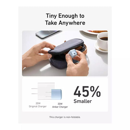 (Pre-Owned, Very Good) Anker Nano 20W Charger Charger For iPhones, Smartch Watch and Other Smartphones, Power Delivery Standard (White) + USB-C to C Cable. (60 Days Warranty)