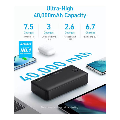 (Pre-Owned, Very Good) Anker Power Core 40K, Power Bank, 30 Watt PD, 40,000mAh Battery Pack with USB-C High-Speed Charging, for MacBook, iPhone 16,15,14,13,12,11 Series (Black) (60 Days Warranty)