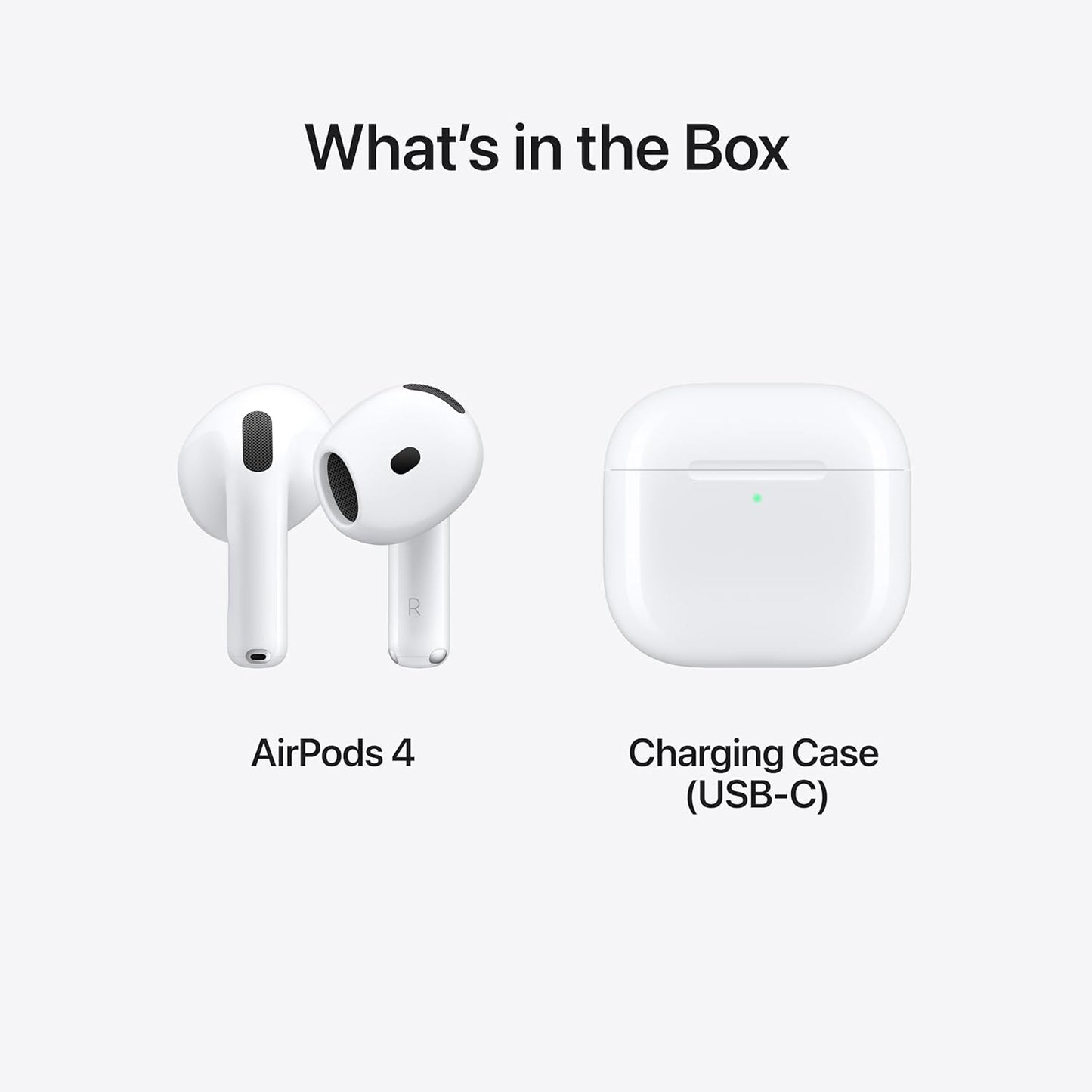 (Open Box) Apple AirPods 4 Wireless Bluetooth TWS Earphones With Personalised Spatial Audio, Sweat and Water Resistant, USB-C Charging Case, H2 Chip (White) (6 Months Warranty)