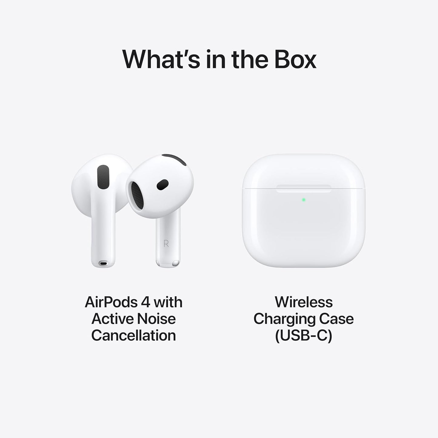 (Open Box) Apple AirPods 4 With Active Noise Cancellation Wireless Bluetooth TWS Earphones, USB-C Charging Case, H2 Chip, ANC (White) (120 Days Warranty)