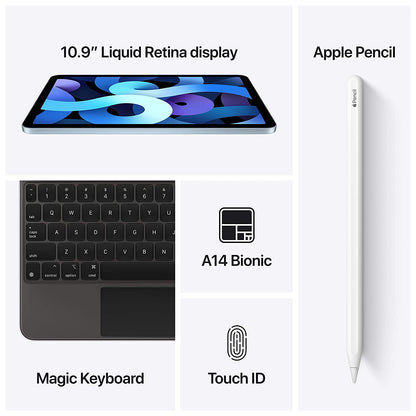 (Pre-Owned, Very Good) Apple iPad Air 4th Generation Wi-Fi + Cellular with A14 Bionic chip (10.9-inch/27.69 cm, 64GB) (Blue) (90 Days Warranty)