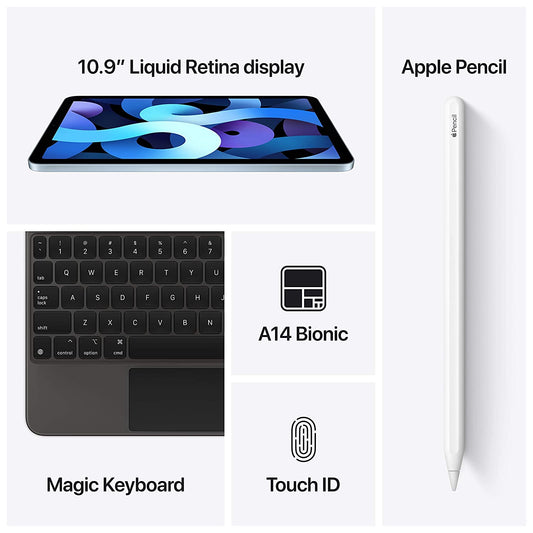 (Open Box Condition) Apple iPad Air 4th Generation with A14 Bionic chip (Wi-Fi Only, 10.9-inch, 64GB) (Gray) (120 Days Warranty)