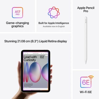 (Open Box Condition) Apple iPad Mini 7th Generation (128GB) (Wi-Fi Only) (Gray) (Warranty till 3rd June 2027)