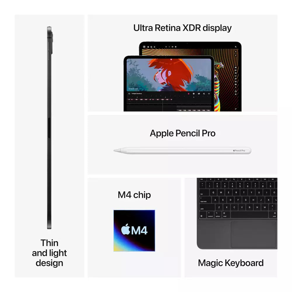 (Open Box Condition) Apple iPad Pro 2024 11 Inch With M4 Chip, Tandem OLED 120Hz Display, 1600 Nits Brightness (Space Black) (3 Months Warranty)