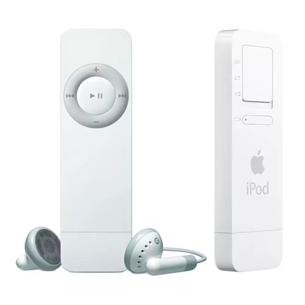 (Pre-Owned, Very Good) Apple iPod Shuffle 1st Generation (1GB) (White) (120 Days Warranty) (New Battery Installed) + Apple iPod Earphones