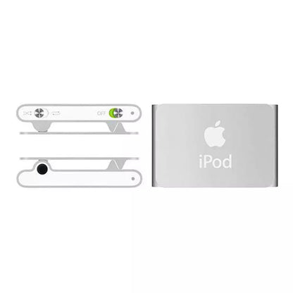 (Pre-Owned, Good) Apple iPod Shuffle 2nd Generation With Dock Charger 1GB (Silver, Blue) (60 Days Warranty)