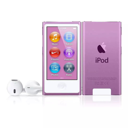 (Pre-Owned, Excellent) Apple iPod Nano 7th Generation With FM Radio and Bluetooth (16GB) (Purple) + Bose In-Ear Earphones (6 Months Warranty) (With New Battery)
