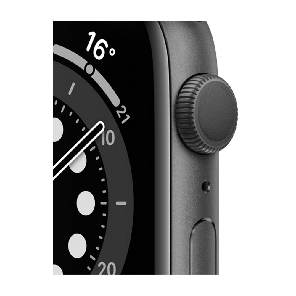 (Pre-Owned) Apple Watch Series 6 40mm GPS Space Gray Aluminium Case with Black Sport Band (Black, Blue)
