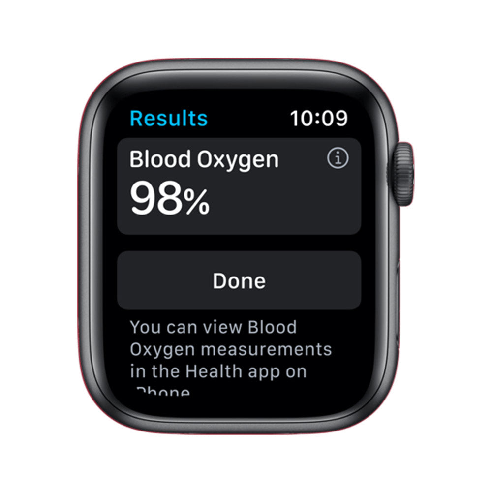 (Pre-Owned) Apple Watch Series 6 44mm GPS+Cellular Aluminium Case with Black Sport Band (Black, Blue, Silver)