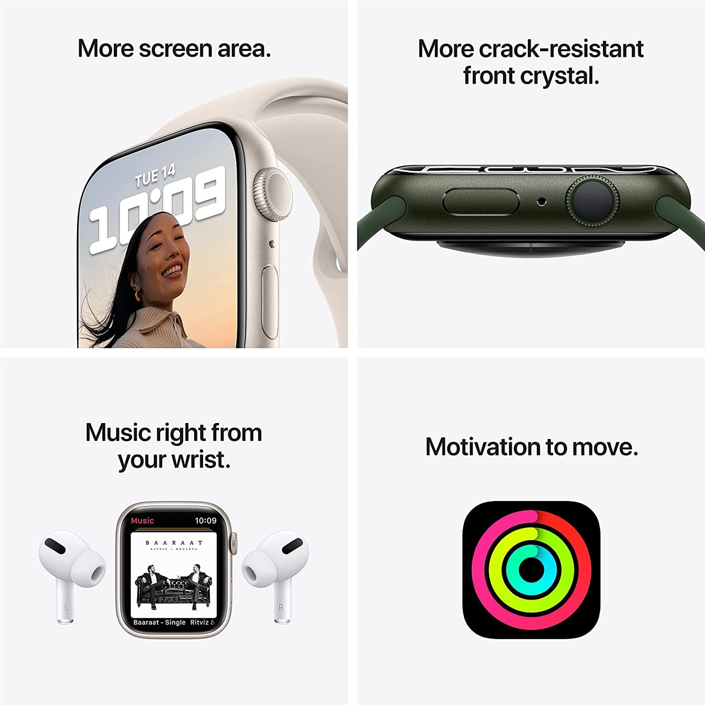 (Pre-Owned) Apple Watch Series 7 (GPS, 45mm) - Midnight Aluminium Case with Midnight Sport Band (Black, Blue)