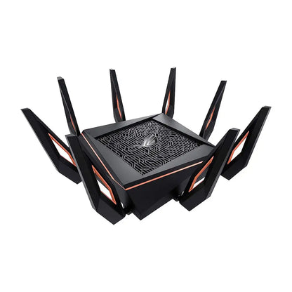 (Open Box) ASUS GT-AX11000 Mbps ROG Rapture Router (Black) Tri-Band WiFi 6 Gaming WiFi Router 10 Gigabit with a Quad-core CPU, FS Band, wtfast, AiMesh WiFi System, Adaptive QoS and Free Network Security (Black) (12 Months Warranty)
