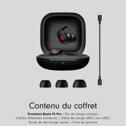 (Open Box) Beats Fit Pro True Wireless Noise Cancelling Earbuds, Active Noise Cancelling, Sweat Resistant Earphones, Compatible with Apple & Android, Class 1 Bluetooth®, Built-in Microphone (Black) (3 Months Warranty)