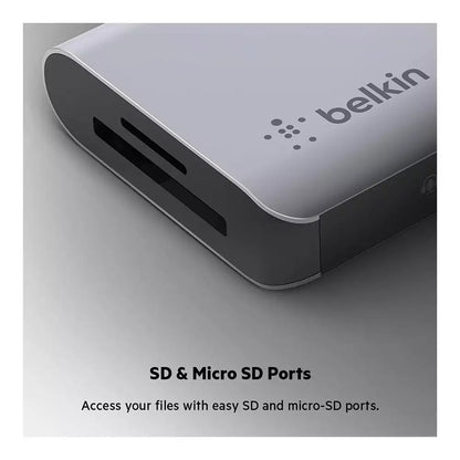 (Pre-Owned, Very Good) Belkin USB C Hub, 7-in-1 MultiPort Adapter Dock with 4K HDMI, USB-C 100W PD Pass-Through Charging, 2 x USB A, 3.5mm Audio, SD 3.0 Slot and Micro SD 3.0 for MacBook Pro, Air, iPhone 15 Series, iPad Pro, XPS and More(Gray)