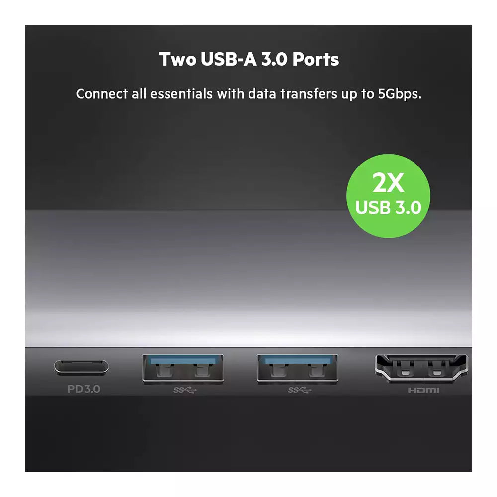 (Pre-Owned, Very Good) Belkin USB C Hub, 7-in-1 MultiPort Adapter Dock with 4K HDMI, USB-C 100W PD Pass-Through Charging, 2 x USB A, 3.5mm Audio, SD 3.0 Slot and Micro SD 3.0 for MacBook Pro, Air, iPhone 15 Series, iPad Pro, XPS and More(Gray)