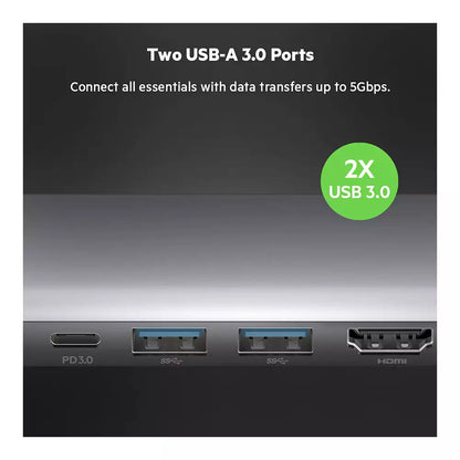 (Pre-Owned, Very Good) Belkin USB C Hub, 7-in-1 MultiPort Adapter Dock with 4K HDMI, USB-C 100W PD Pass-Through Charging, 2 x USB A, 3.5mm Audio, SD 3.0 Slot and Micro SD 3.0 for MacBook Pro, Air, iPhone 15 Series, iPad Pro, XPS and More(Gray)