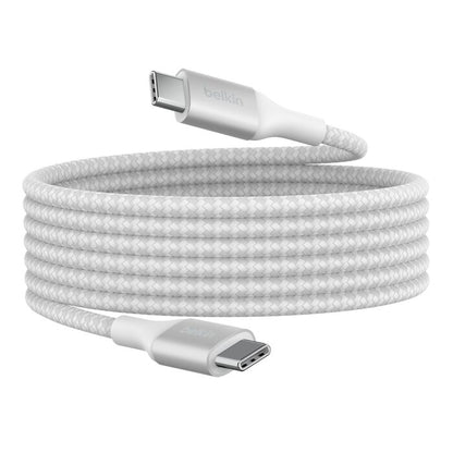 (Open Box) Belkin USB-C to C 240W Fast Charge USB Cable (2m) (Braided) (White)