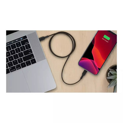 (Open Box) Belkin USB-C to Lightning Fast Charge USB Cable (Apple Certified) (Braided) (White)