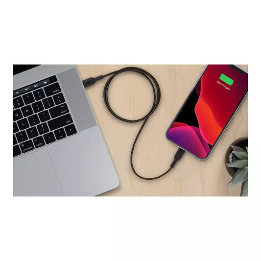 (Open Box) Belkin USB-C to Lightning Fast Charge USB Cable (Apple Certified) (Braided) (White)