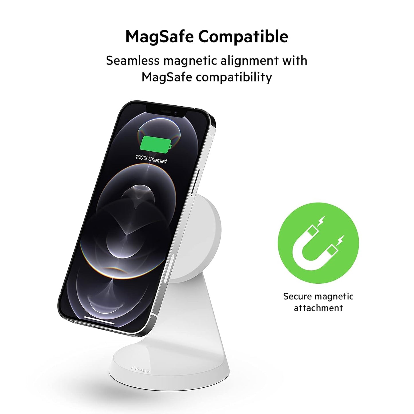 (Pre-Owned, Very Good) Belkin Magnetic Wireless Charging Stand (MagSafe Compatible) (6 Months Warranty)