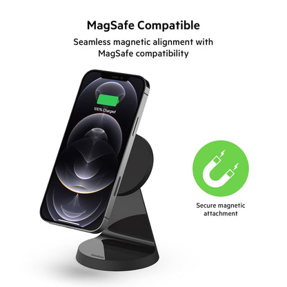 (Pre-Owned, Very Good) Belkin Magnetic Wireless Charging Stand (MagSafe Compatible) (6 Months Warranty)