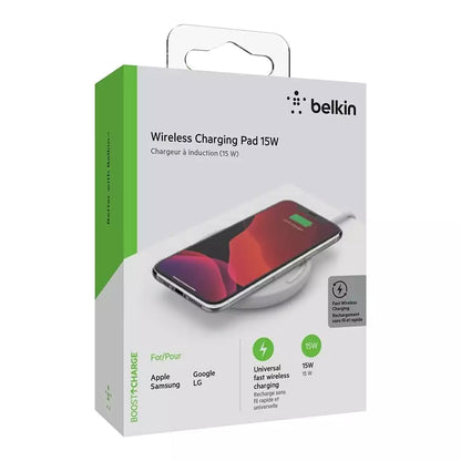 (Open Box) Belkin BoostCharge Wireless Charging Pad 15W (White) (6 Months Warranty)