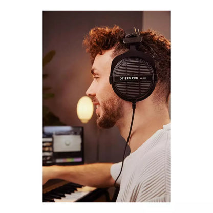 (Open Box) Beyerdynamic DT 990 PRO Over-Ear Wired Studio Headphones, For Audiophiles (Black)
