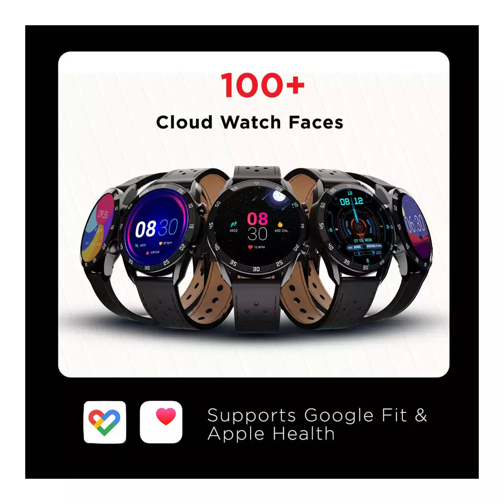 (Pre-Owned, Very Good) BOAT Primia Smart Watch with Bluetooth Calling, AMOLED Display, AI Voice Assistant, HR, SpO2, Stress & Sleep Monitoring, Activity Tracker & Multiple Sports Modes (Black) (60 Days Warranty)