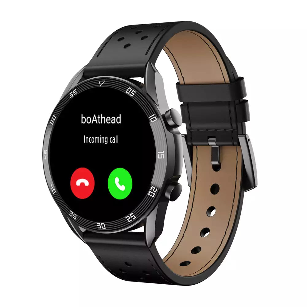 (Pre-Owned, Very Good) BOAT Primia Smart Watch with Bluetooth Calling, AMOLED Display, AI Voice Assistant, HR, SpO2, Stress & Sleep Monitoring, Activity Tracker & Multiple Sports Modes (Black) (60 Days Warranty)