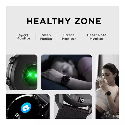 (Pre-Owned, Very Good) BOAT Primia Smart Watch with Bluetooth Calling, AMOLED Display, AI Voice Assistant, HR, SpO2, Stress & Sleep Monitoring, Activity Tracker & Multiple Sports Modes (Black) (60 Days Warranty)