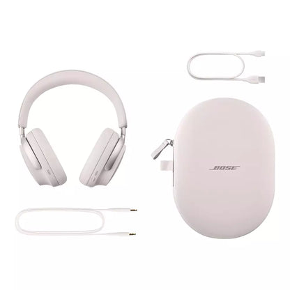 (Open Box) Bose New QuietComfort Ultra Wireless Noise Cancelling Headphones with Spatial Audio, Over-The-Ear Headphones with Mic, Up to 24 Hours of Battery Life, (White Smoke) (6 Months Warranty)