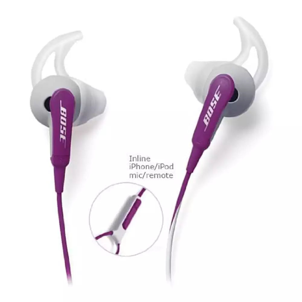 (Open Box Condition) Bose SIE2i Sport In-Ear Earphones (Like SoundSport Wired Earphones) (Reebok Edition) + Arm Band + Extension Cable (Purple, Orange)