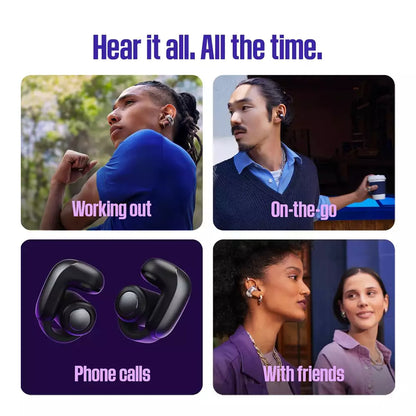 (Open Box) Bose Ultra Open Earbuds, Open Style Bluetooth TWS Earphones (Silver) (6 Months Warranty)