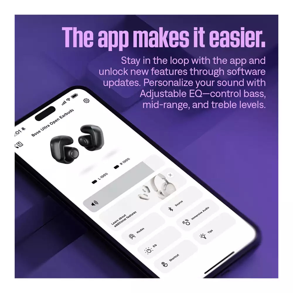 (Open Box) Bose Ultra Open Earbuds, Open Style Bluetooth TWS Earphones (Silver) (6 Months Warranty)