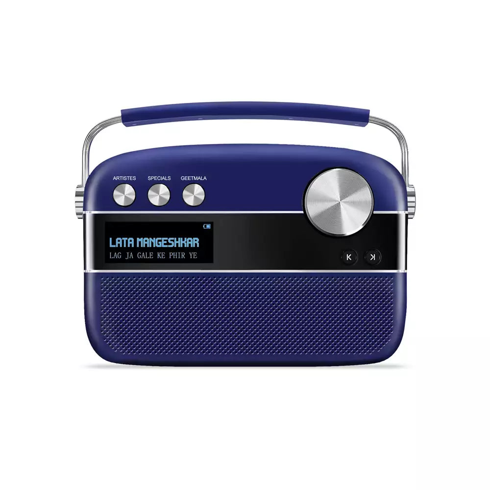 (Open Box) Saregama Carvaan with 5000 Preloaded Hindi Songs, FM/BT/AUX (Blue) (3 Months Warranty)