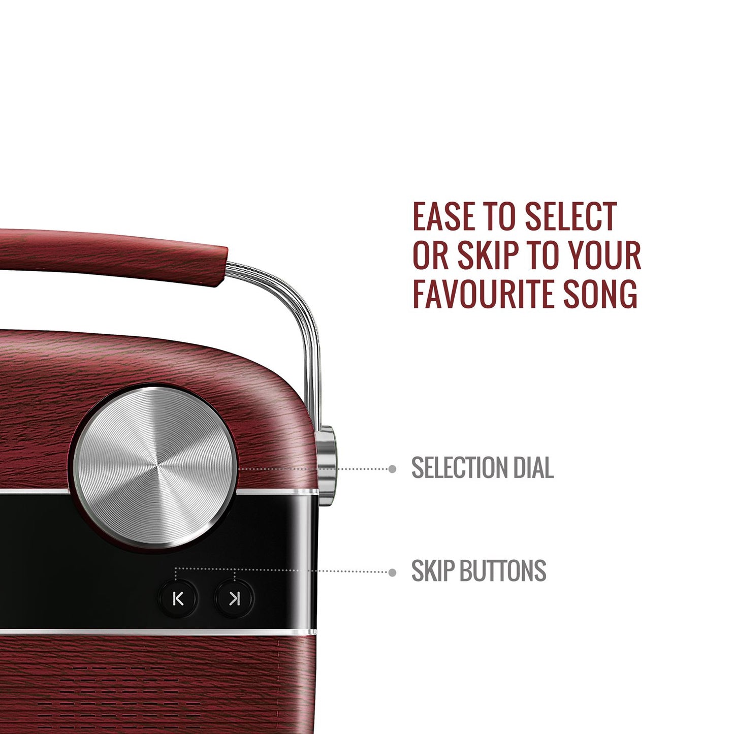 (Open Box) Saregama Carvaan with 5000 Preloaded Hindi Songs, FM/BT/AUX (Red) (3 Months Warranty)