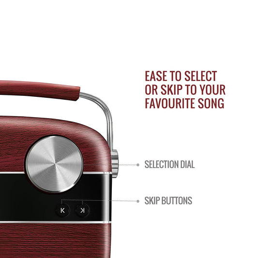 (Open Box) Saregama Carvaan with 5000 Preloaded Hindi Songs, FM/BT/AUX (Red) (3 Months Warranty)