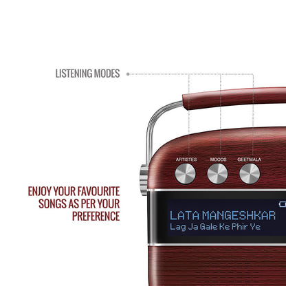 (Open Box) Saregama Carvaan with 5000 Preloaded Hindi Songs, FM/BT/AUX (Red) (3 Months Warranty)