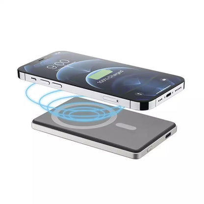 (Pre-Owned, Very Good) Cellularline MAG Lite Ultra Slim 5000, 5000mAh MagSafe Wireless Power Bank (silver) (60 Days Warranty)