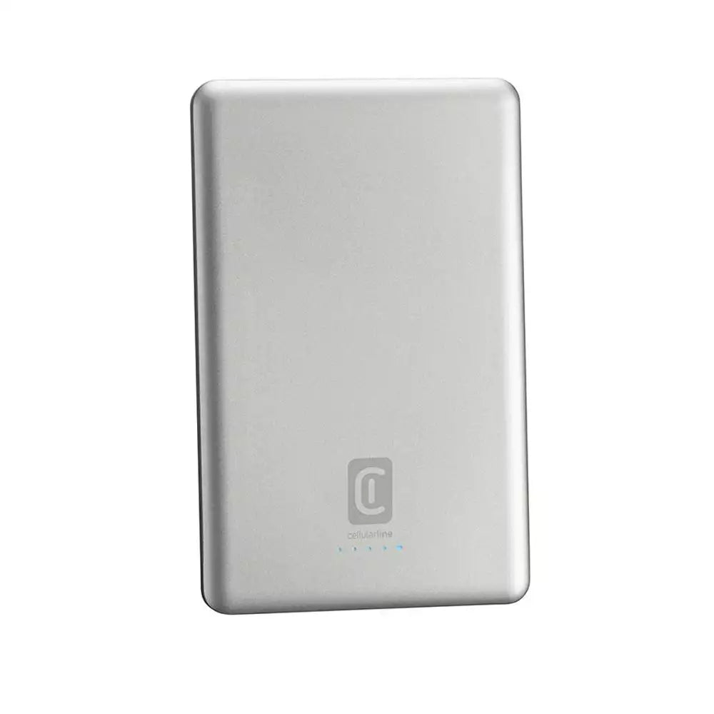 (Pre-Owned, Very Good) Cellularline MAG Lite Ultra Slim 5000, 5000mAh MagSafe Wireless Power Bank (silver) (60 Days Warranty)