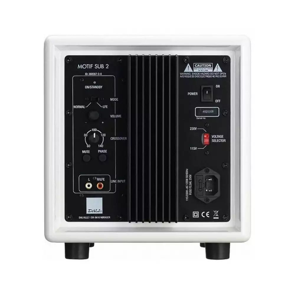 (Pre-Owned, Very Good) Dali Motif Sub 2 Active Subwoofer With Dual Force Cancelling 6.5 Inch Subwoofer Drivers (White) (90 Days Warranty)