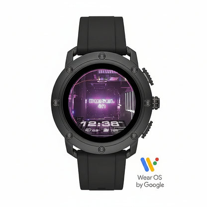 (Pre-Owned, Very Good) Diesel Axial Smartwatch With Google Wear OS Over Sized Dial Men's Watch (Black) (90 Days Warranty) (With New Silicone Strap)