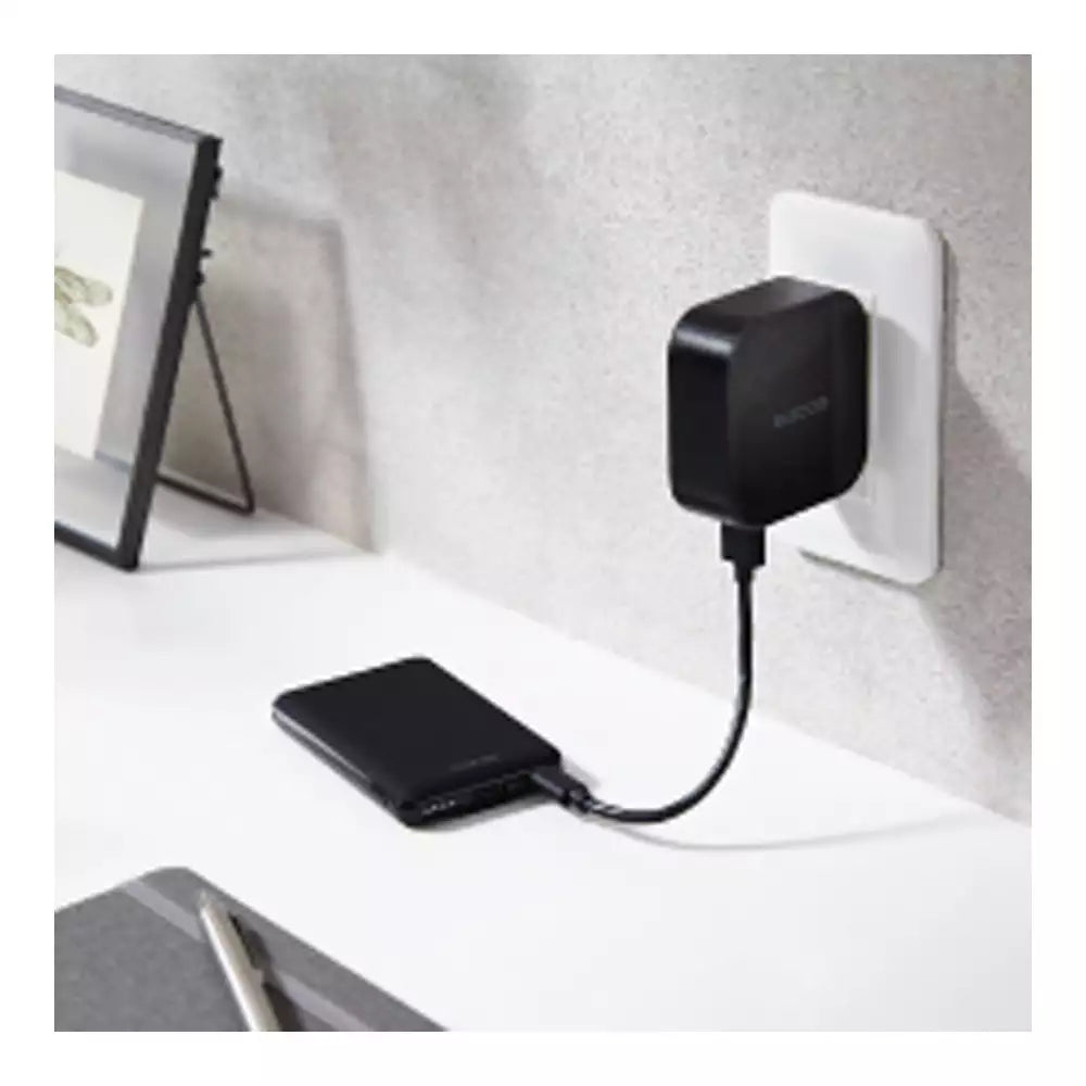 (Pre-Owned, Good) Elecom EC-C04BK Power bank, Lightweight, Small, Thin, 5,000 mAh, 12 W (2.4A) 2 Devices Simultaneous Charging, Rapid Charging, (Type-C + USB-A) (Black) (60 Days Warranty)