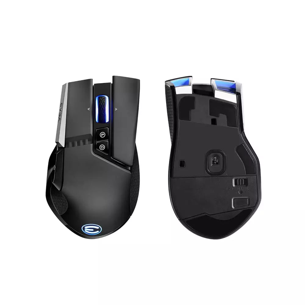 (Open Box, Without USB Dongle) EVGA X20 Bluetooth Wireless Gaming Mouse, Wireless, Black, Customizable, 16,000 DPI, 5 Profiles, 10 Buttons, 3 Sensors (Black) (60 Days Warranty)